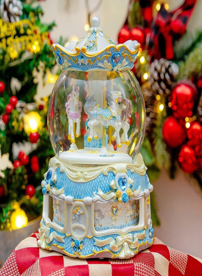 Mr.Winder Luxury 10-Inch Carousel Snow Globe Musical, Hand-Painted Remote Control Music Box, Color Lights, for Christmas, Weddings, Birthdays, Holiday Décor for Family, Friends, Plays 64 Melodies - Image 3